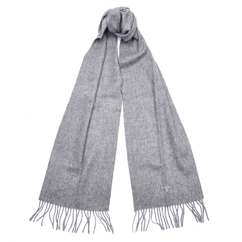 Barbour Plain Lambswool Scarf | Light Grey Marl