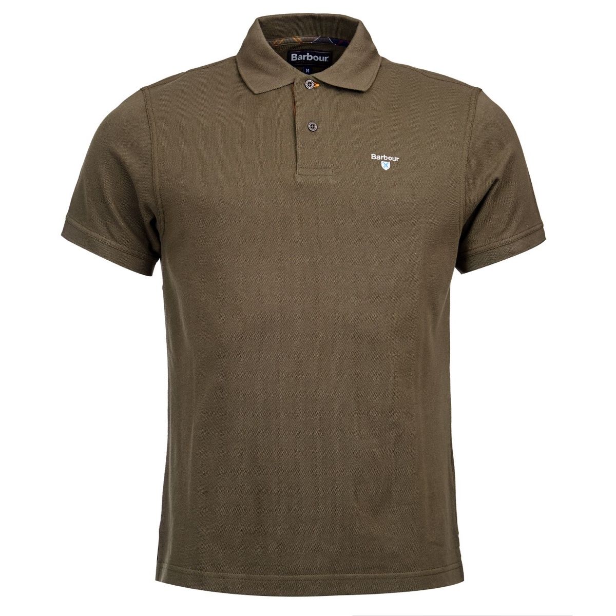 Barbour Tartan Pique Men's Polo Shirt | Dark Olive