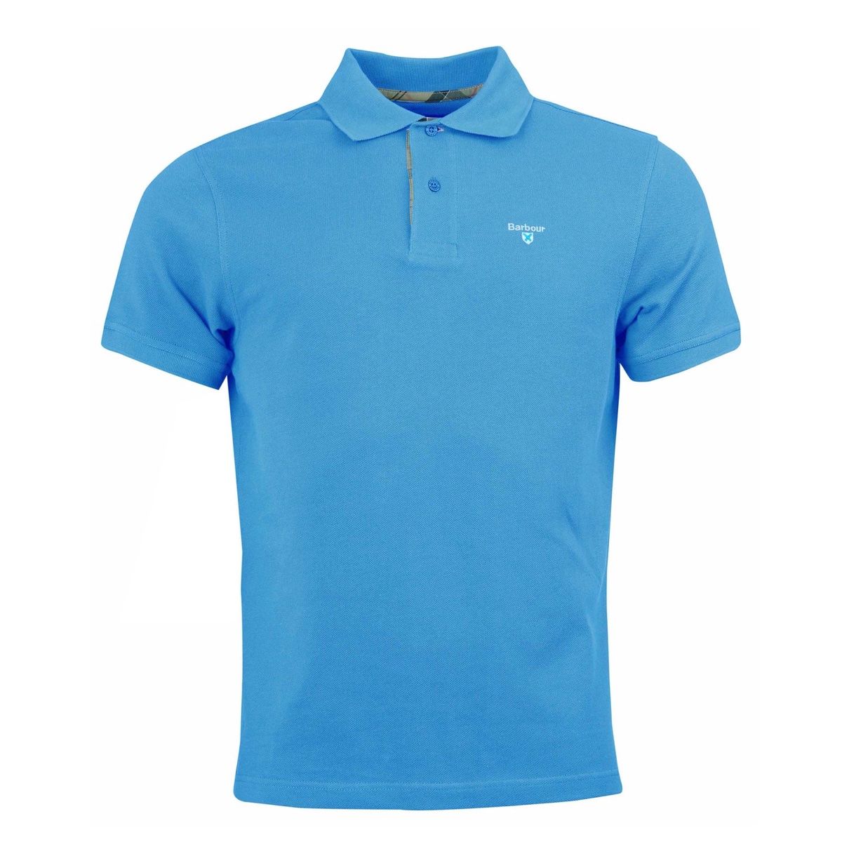 Barbour Tartan Pique Men's Polo Shirt | Delft Blue