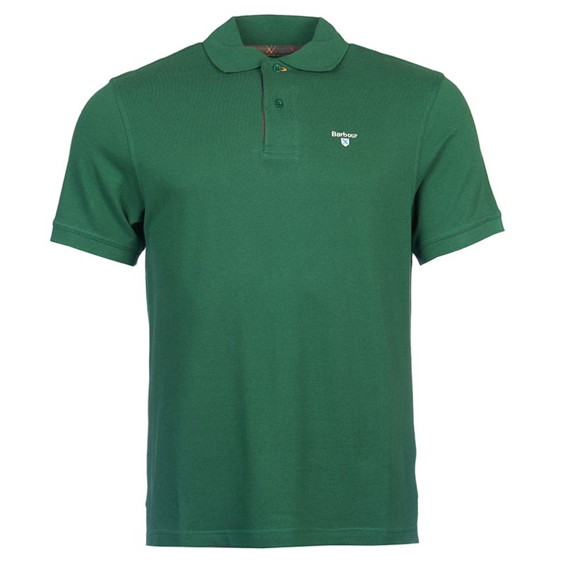 Barbour Tartan Pique Men's Polo Shirt | Racing Green