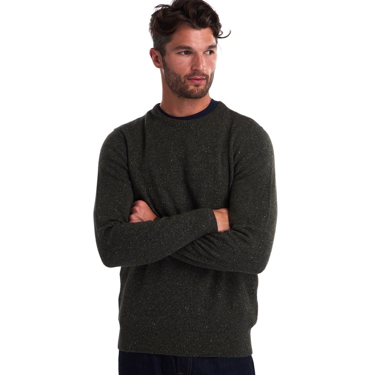 Barbour Tisbury Crew Neck Men's Jumper | Dark Seaweed