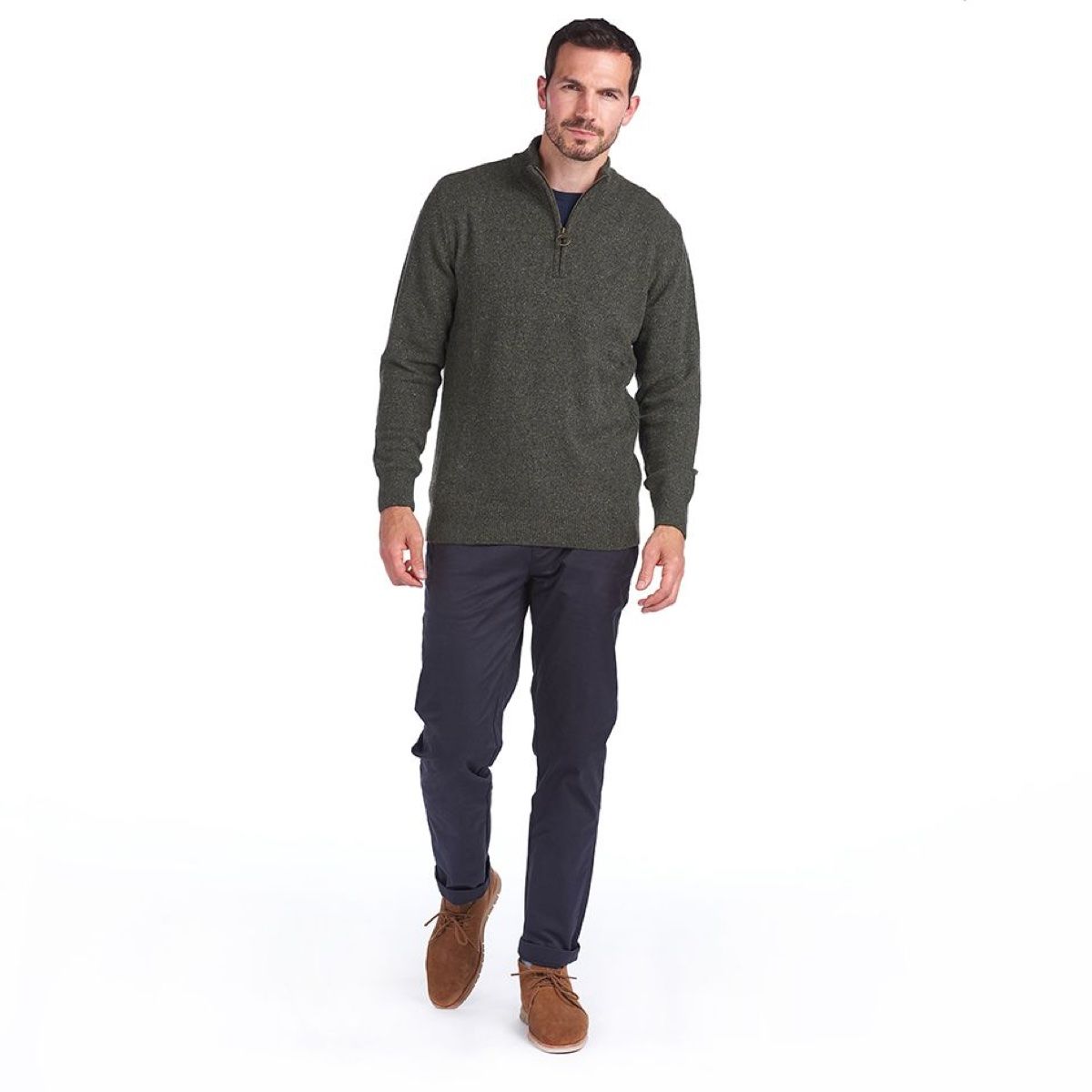 Barbour Tisbury Half Zip Men's Jumper | Dark Seaweed