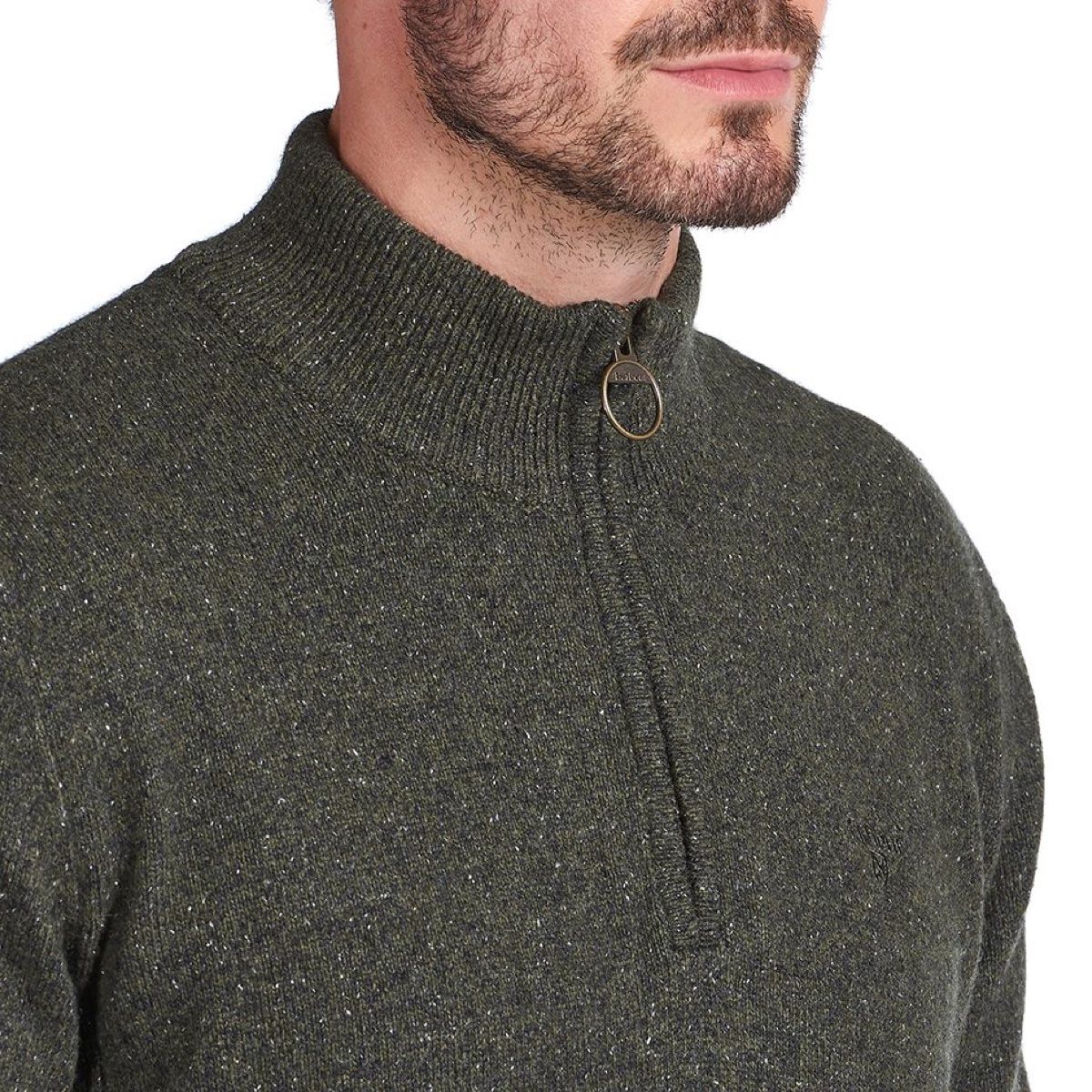 Barbour Tisbury Half Zip Men's Jumper | Dark Seaweed