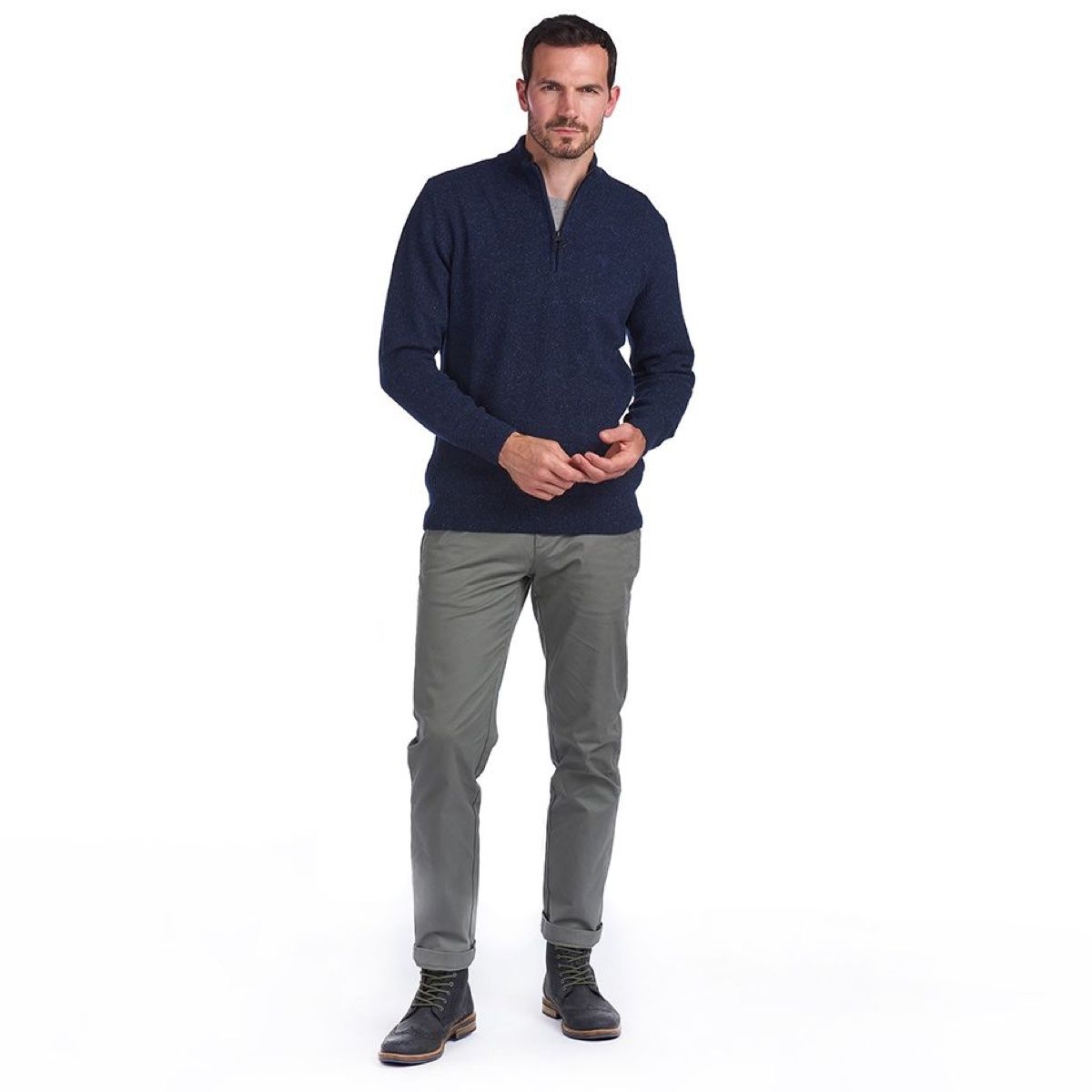 Barbour Tisbury Half Zip Men's Jumper | Navy
