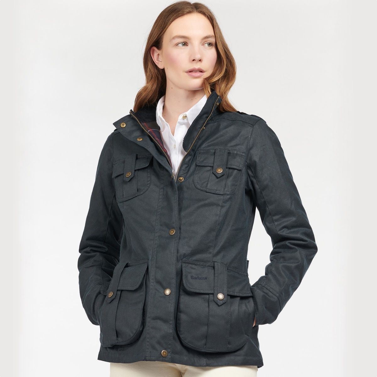 Barbour Winter Defence Women's Waxed Jacket | Navy