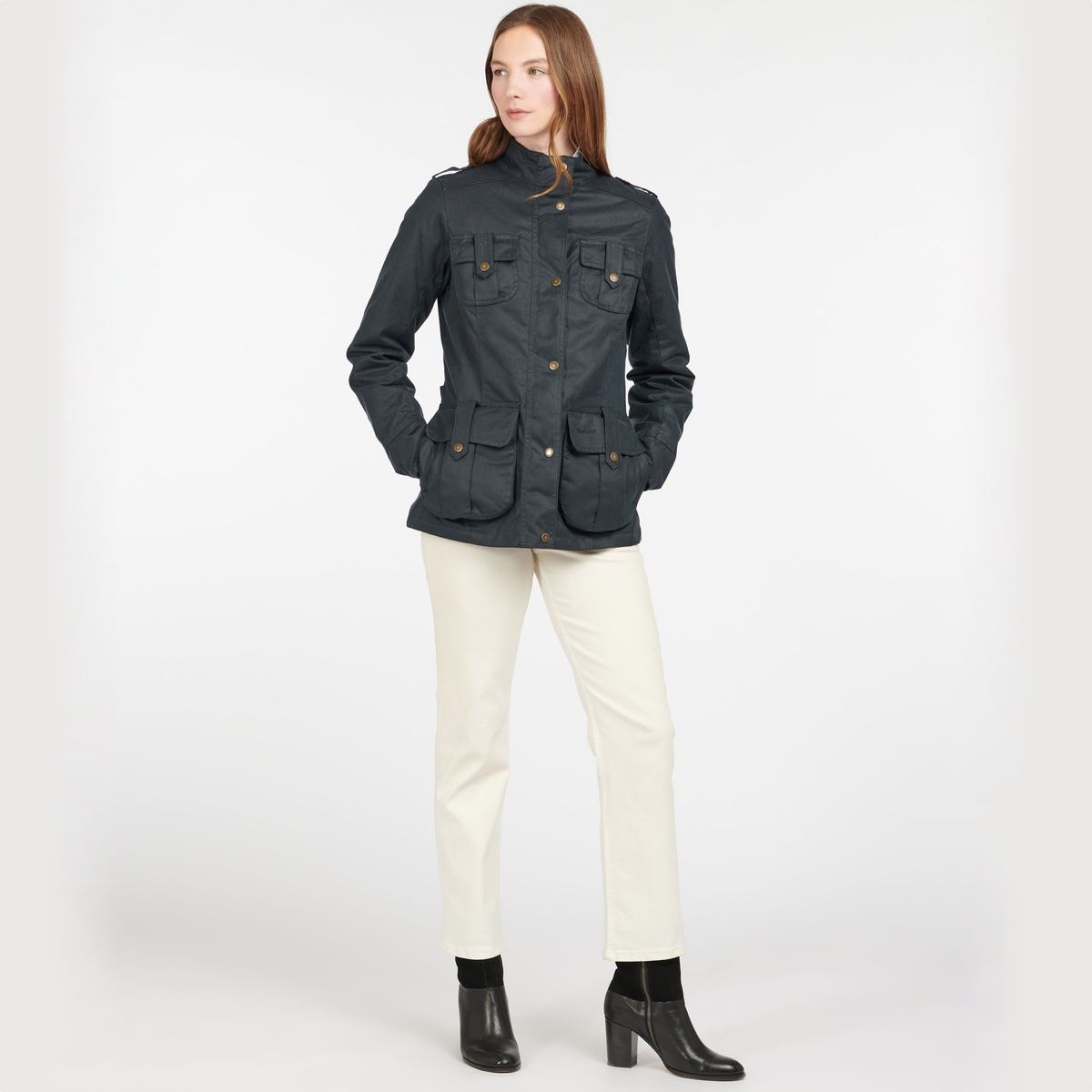 Barbour Winter Defence Women's Waxed Jacket | Navy