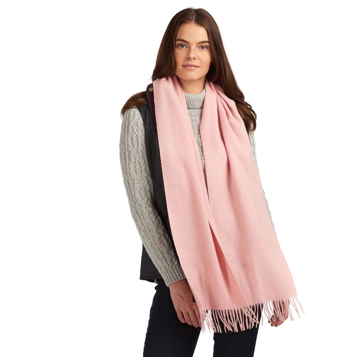 Barbour Lambswool Woven Scarf Blush Pink