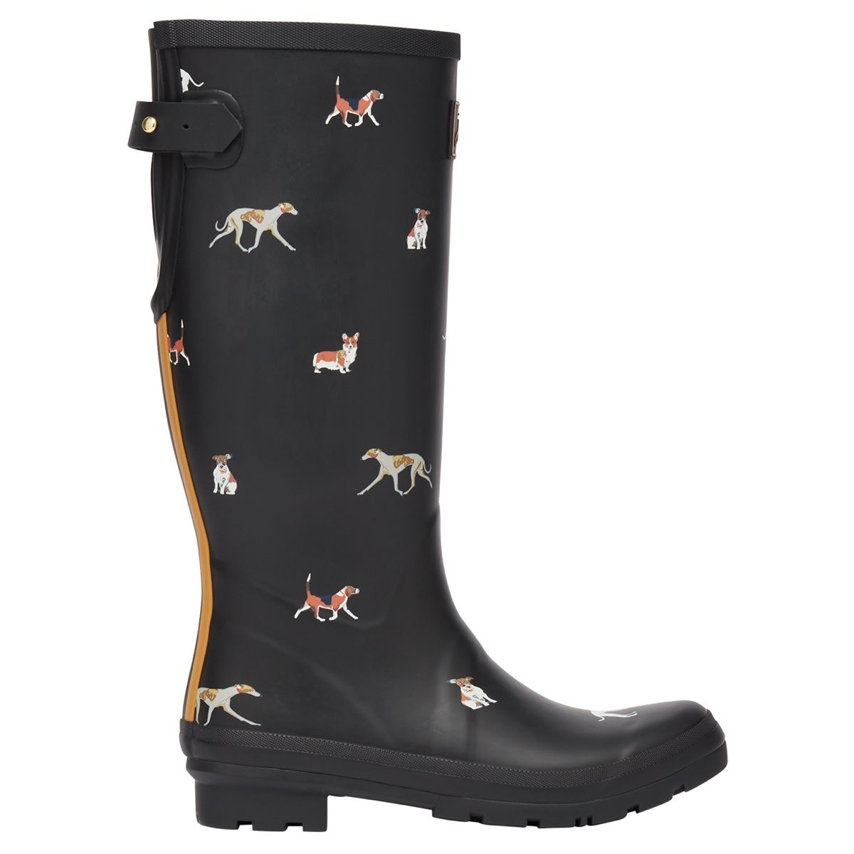 Joules Welly Print Women's Wellingtons | Black Dogs