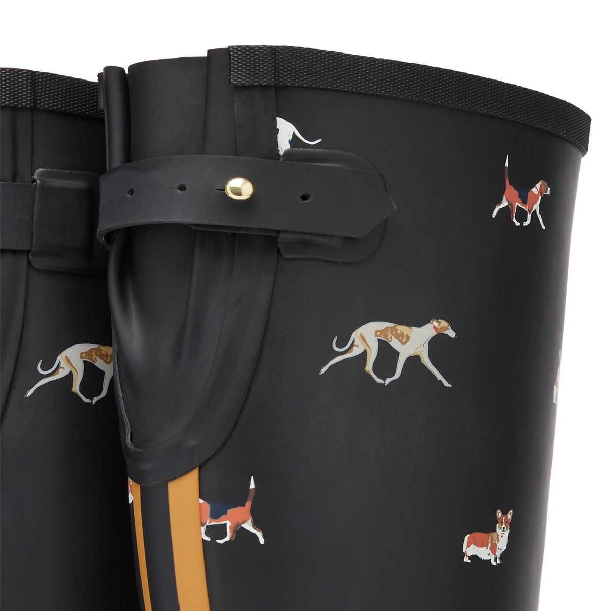 Joules Welly Print Women's Wellingtons | Black Dogs